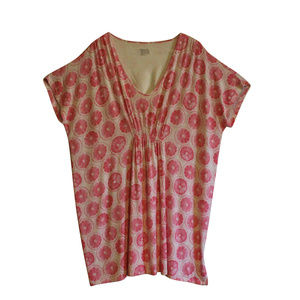 NWT HUE Printed Caftan Pajama Top Shirt